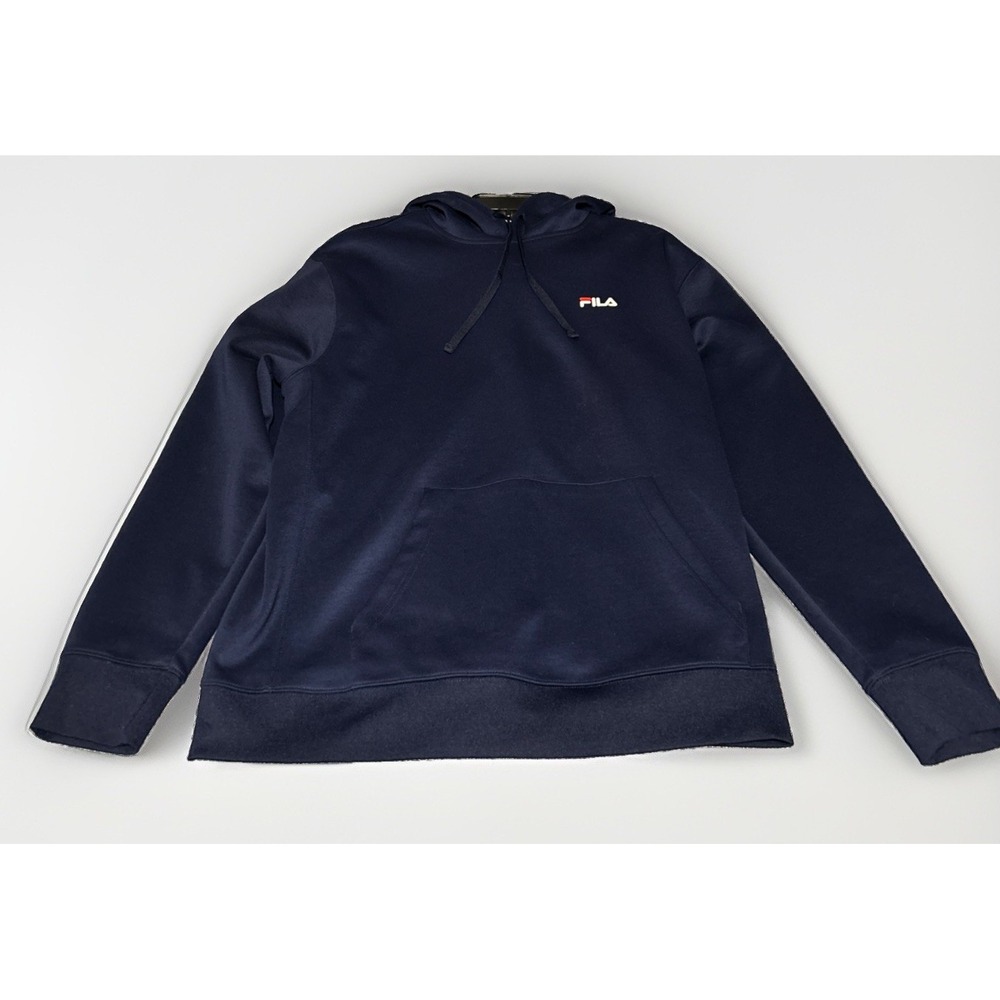 FILA Pullover Drawstring Hoddie Navy Blue Men's Large